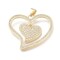 26x30mm 18k Gold Plated Brass Micro Pave Cubic Zirconia Heart Pendant